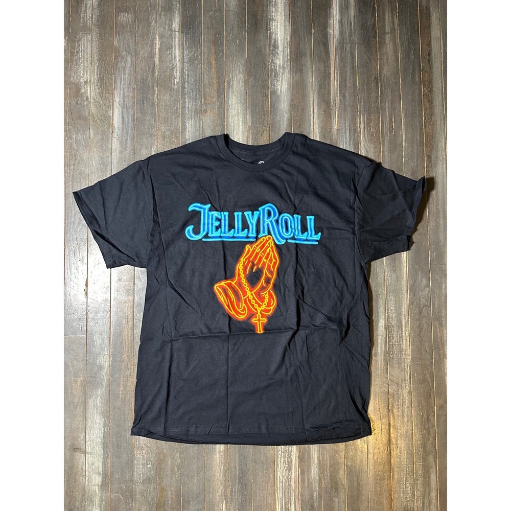 Fashion Nova Mens Jelly‎ Roll Save Me Cross Graphic T-Shirt Short Sleeve